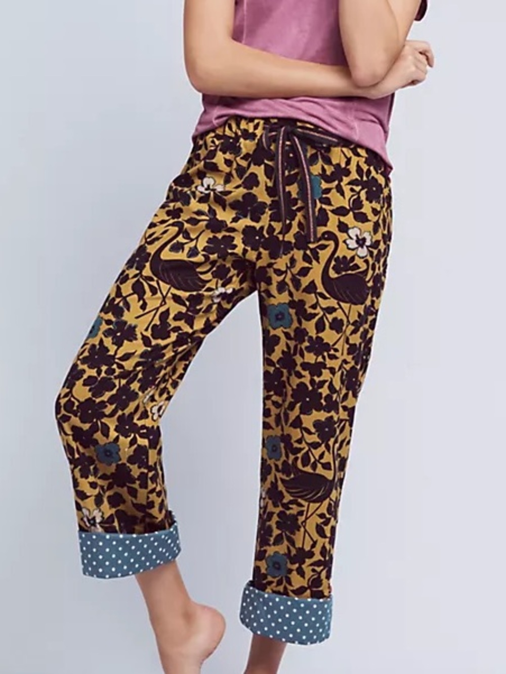 Anthropologie Lilka Birdsong Pajama Bottoms Size M EUC